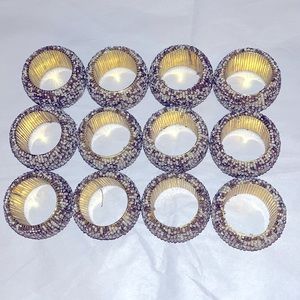 Set of 12 Indian handmade beaded napkin rings